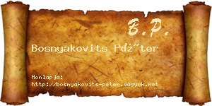 Bosnyakovits Péter névjegykártya